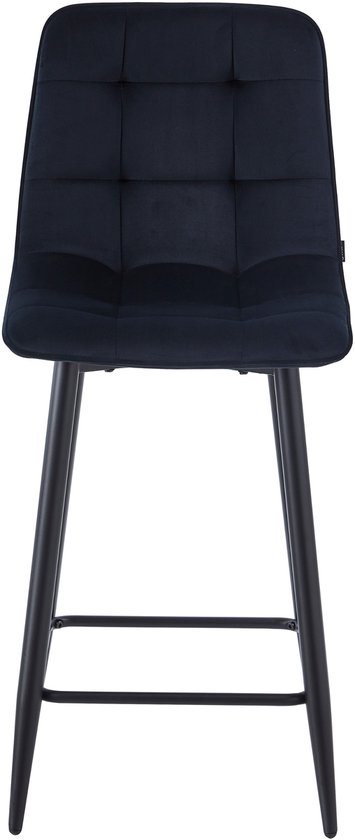 Colenis® - Tabouret de bar Luciano - Set de 2 - Zwart - Velours - Velours - Design
