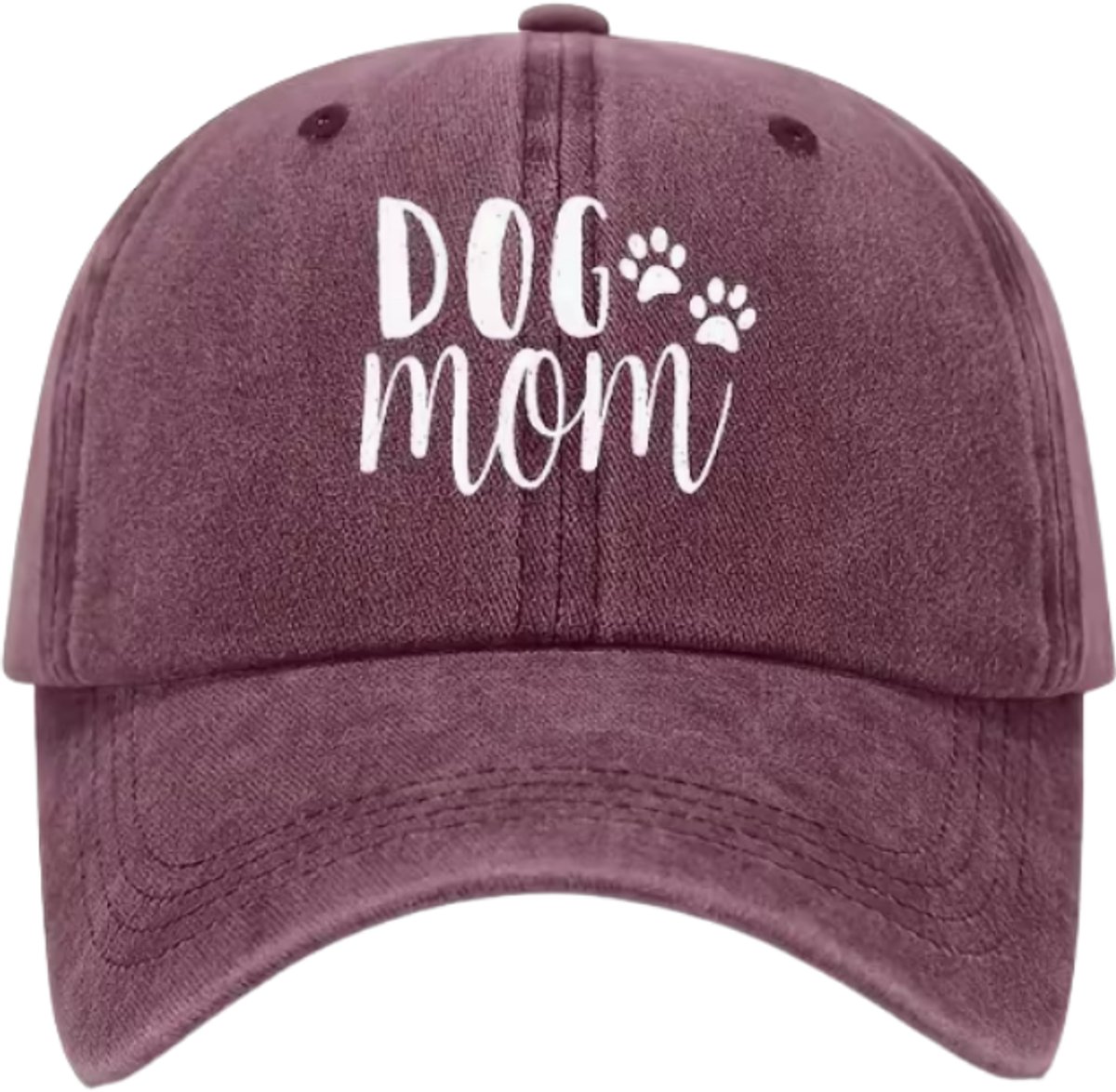 Dog Mom Pet - Pet voor Hondenliefhebbers - Geborduurd - Verstelbaar - Cadeau - Oudroze | Petshop Seven