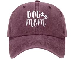 Dog Mom Pet - Pet voor Hondenliefhebbers - Geborduurd - Verstelbaar - Cadeau - Oudroze | Petshop Seven