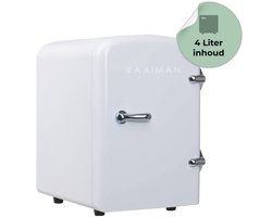 Kaaiman® Mini Koelkast 4L - Kleine Koelkast 12V/220V - Cosmetische Koelkast - Warm en Koud Functie - Skincare Fridge - Mini koelkast Slaapkamer - Wit