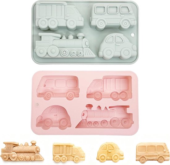 Siliconen chocolade mal in autovorm, 4 holtes, 3D-chocoladefiguren voor ...