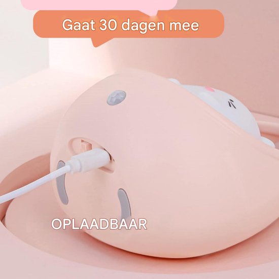 GELLDG Schattig nachtlampje met sensor in de vorm van een katje - Wandlamp - Oplaadbaar - Slaapkamerdecoratie - Geschikt als cadeau voor kinderen, baby's en peuters - Wit van GelldG — afbeelding 2