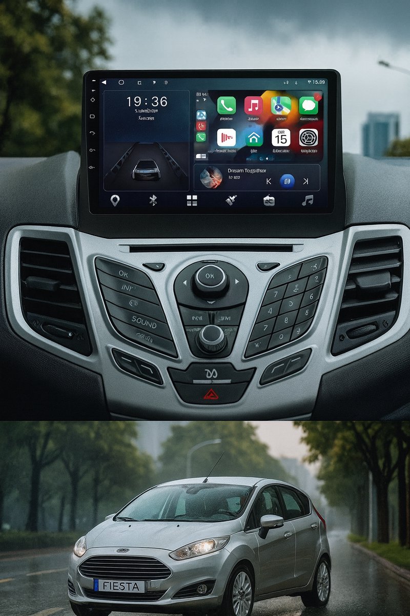 ADIVOX 9 inch T2 geschikt voor Ford Fiesta 2008-2017 Android 15 CarPlay/Auto/Wifi/RDS/DSP/NAV/5G/DAB+
