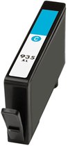Zwarte inktcartridge met cyaan label, gemarkeerd met 935 XL en een 'C' voor cyaan.