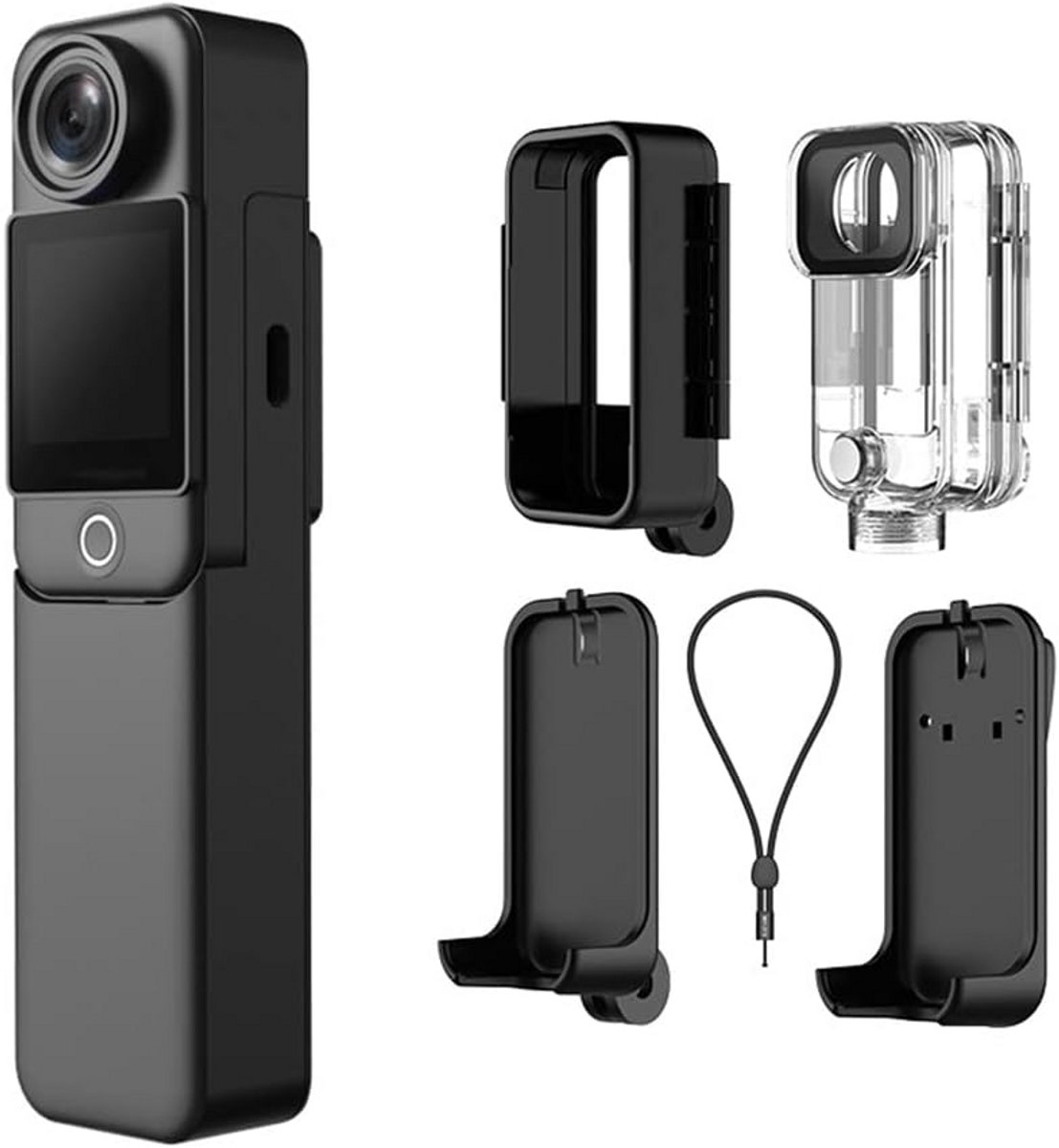 Mini Action Camera 4K 30fps 2K 60fps 20MP 6-Axis Beeldstabilisatie 30m Waterdicht Nachtzicht Dubbele Batterijmodule