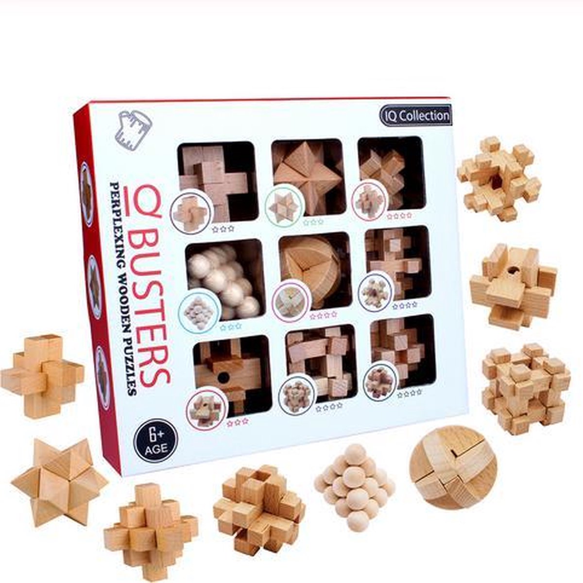 genoeg entiteit Neem een ​​bad Puzzel 3D - Hout - 9 Verschillende hersenkrakers | bol.com