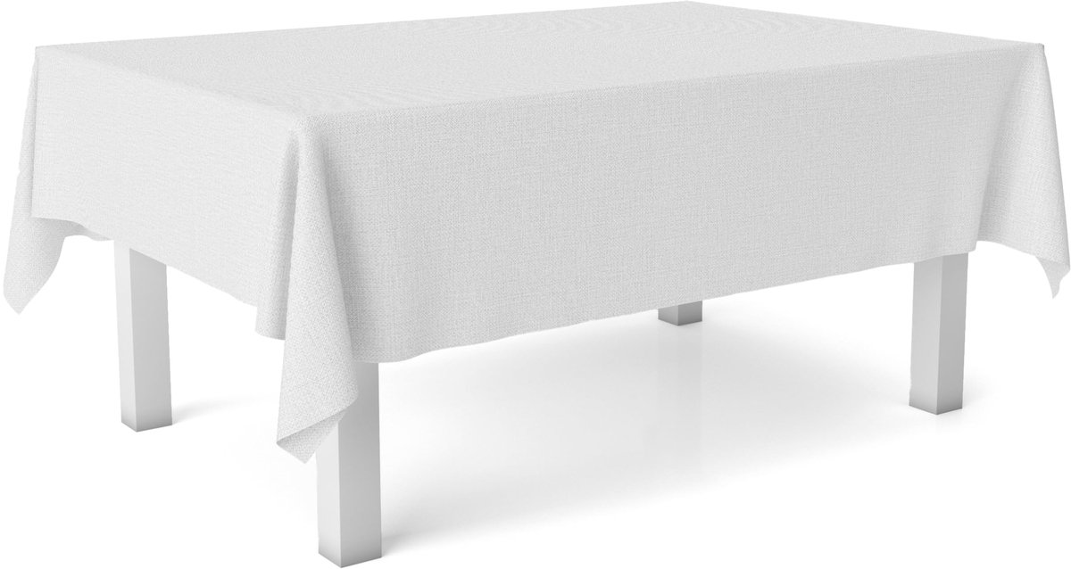 Unyqoos® Witte waterafstotende tafelkleed van 100x140 cm met elegant patroon
