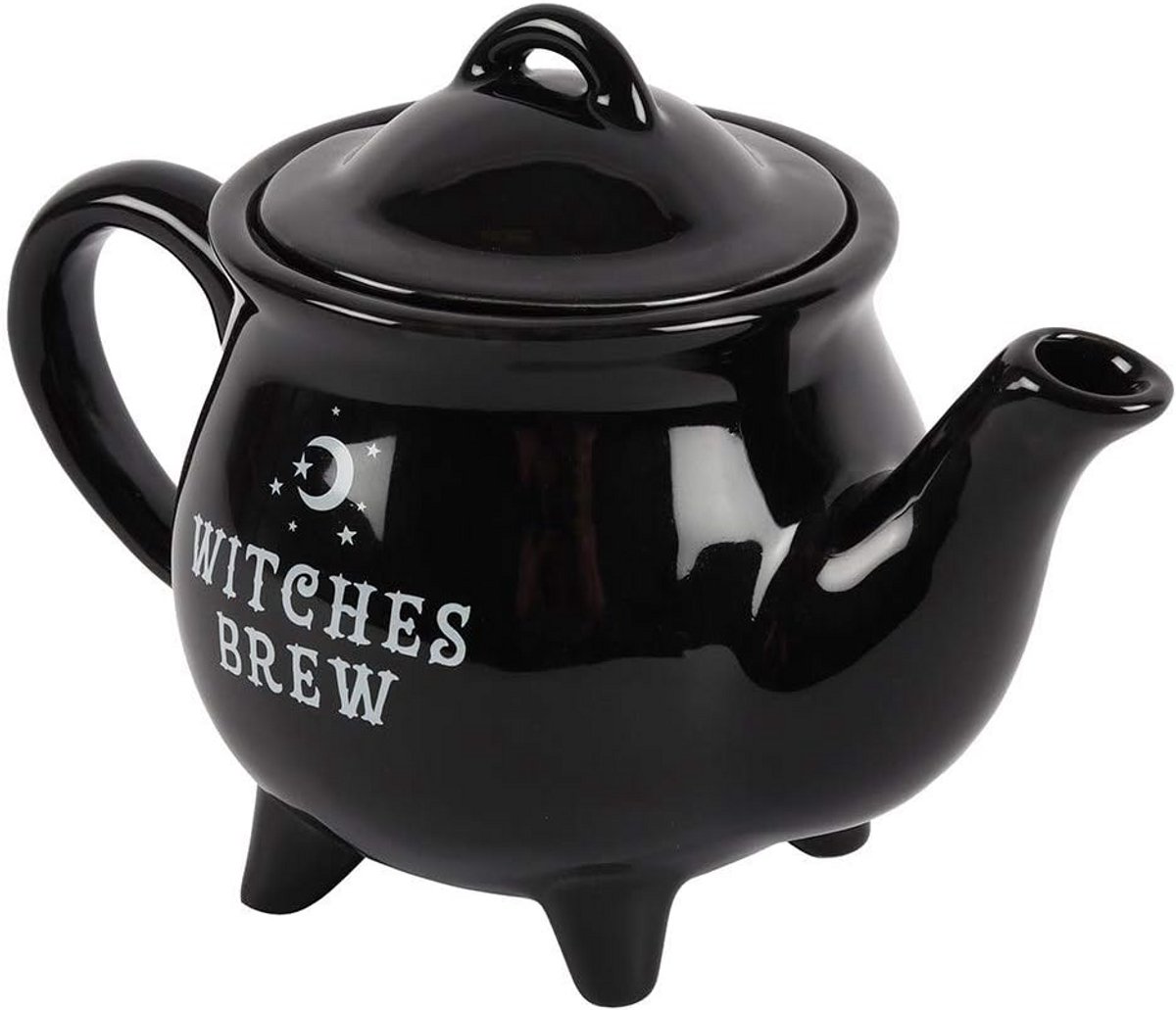 Zwarte Keramische Theepot Heksenbrouwsel Stijlvol Cadeau