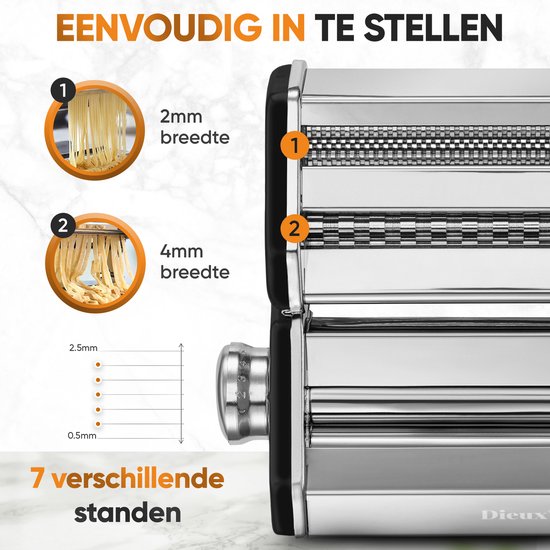 Dieux - Pastamachine Set - Zwart - Pastamaker - Inclusief Pasta Tools - Houten handvat - RVS - Pasta - Ravioli - Keukengerei - Housewarming cadeau van Merkloos — afbeelding 5