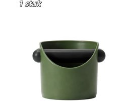 1 stuk - Koffiepers-vuilbakje - Uitklopbakken - Schokbestendig en duurzaam - Barista-stijl persbakje - Met verwijderbare persstang - Antislipbodem - Accessoires voor espressomachines - Groen