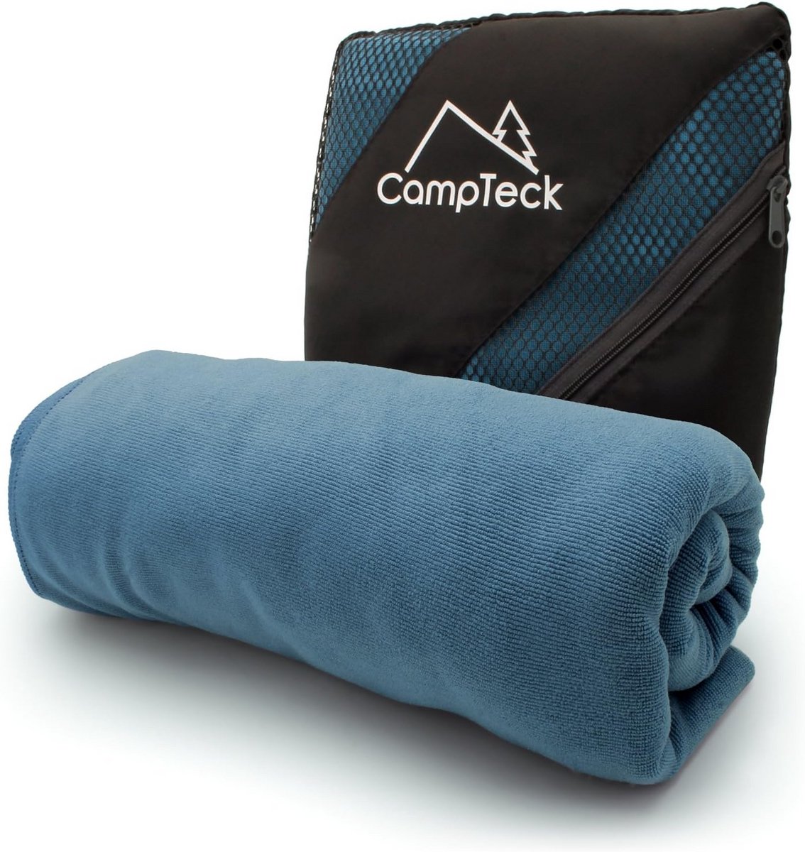 Yogahanddoek Microvezel - Mat Handdoek - Hygiënisch Trainen - Antislip Hoekzakken - 184 x 62 cm - Blauw