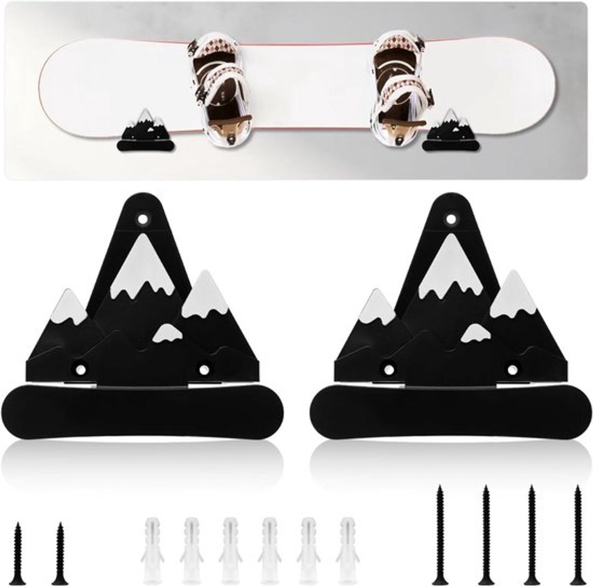 Snowboard Rekken voor Wandmontage met Haken - Set van 2