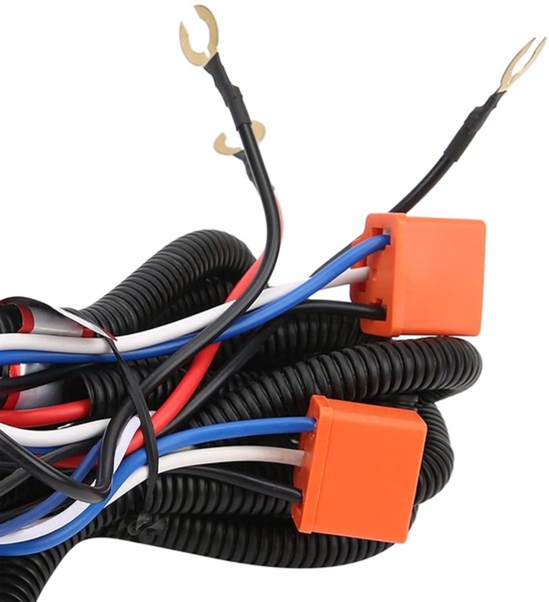 Elektrische straal kit met relais en schakelaar - 12V DC schakelrelaisset voor kabelboom - H4 koplamp kabelboom met relais voor 2 koplampen