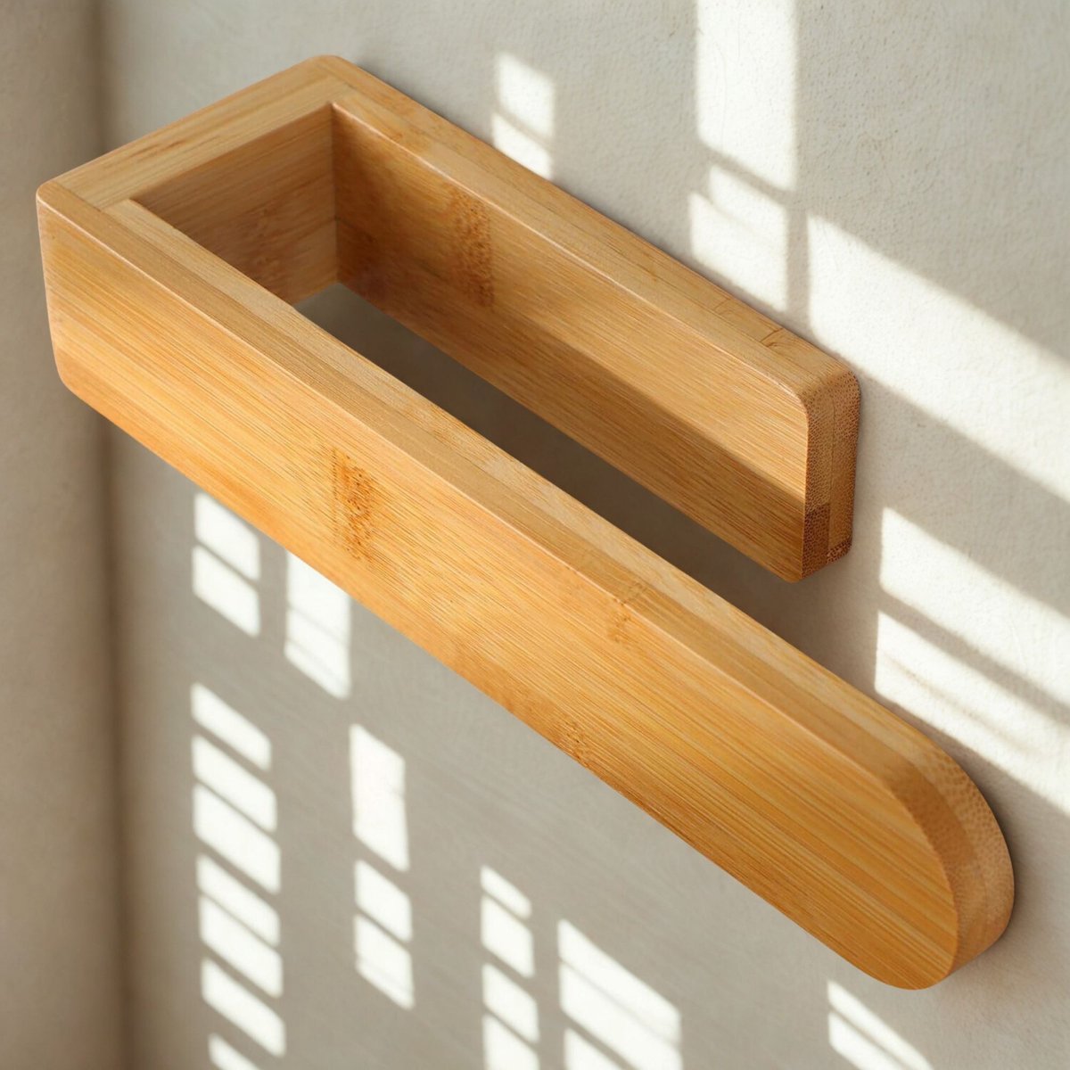 BUDDLEY Handdoekhouder Zelfklevend - Bamboe - Keuken - Badkamer - Toilet - Haakjes - Hout - Handdoek - Handdoekhouders - Handdoekbeugel - Houder - Beugel - Handoekhouder Hout - Stang - Keukenkastje - Vaatdoekhouder - Haakje - Theedoek - Zonder boren