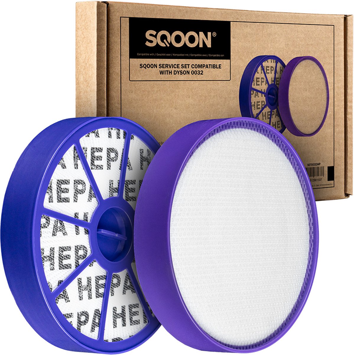 SQOON® Filterset geschikt voor Dyson DC19, DC20, DC21 en DC29 stofzuiger - Gelijk aan model: 900228-01 & 917819-01 - HEPA- en motorfilter voor optimale luchtfiltratie
