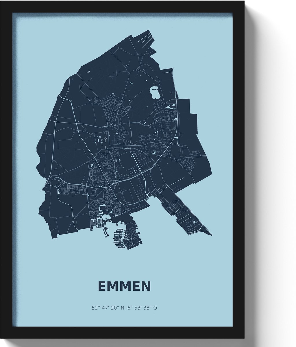 Poster Emmen A2 - 42 x 59,4 cm - Blauw (Exclusief Lijst)
