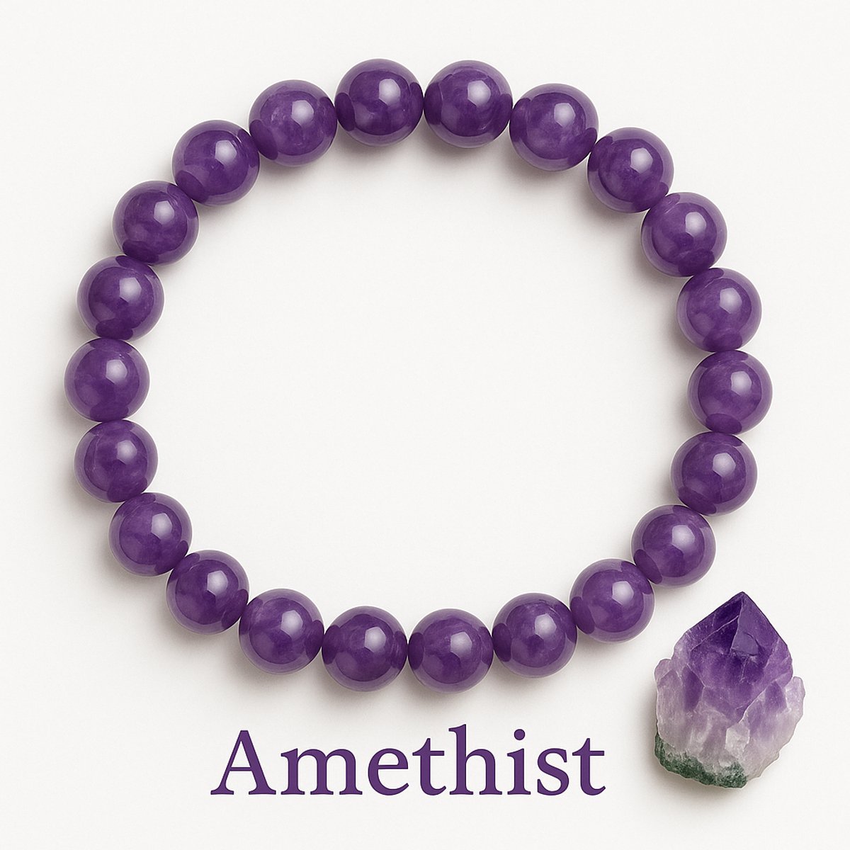 S4H Amethist Edelstenen Armband – 8 mm Kralen | Maat 18 cm | Natuurlijke Energie & Rust