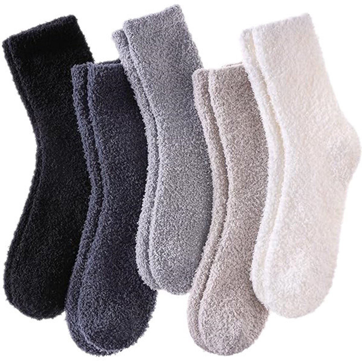 Sokken - 5 Paar - Warme Fleece Sokken - Huissokken - Koraal Fleece - Warme Winter Sokken - Warm houden - Pluche en comfortabel - Slofsokken - Één maat