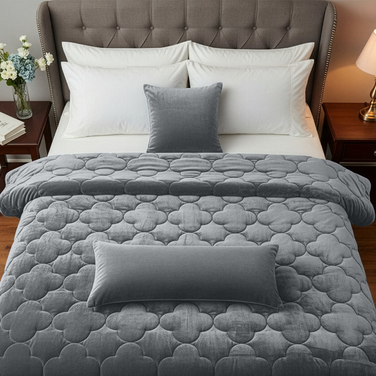 Sleep Comfy - Velura Series Dekbed - 240x220 cm | Grijs - Dekbed zonder overtrek - Ademend & Anti Allergie - Hoesloos Dekbed | Stijl, Comfort en Innovatie voor Elke Dag & Nacht | Camping & In de Caravan