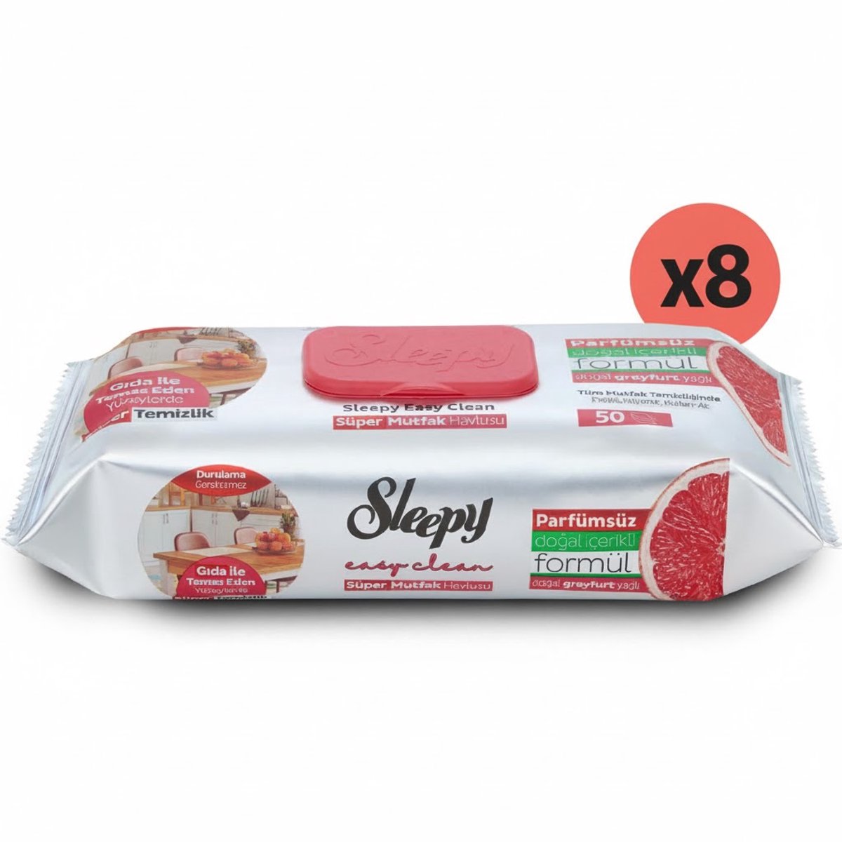 Sleepy Easy Clean Keukenreinigingsdoekjes met Grapefruitolie - 8 x 50 Vellen