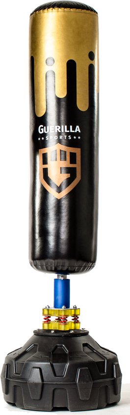 Guerilla Sports – Sac de boxe debout "PRO" - Sac de kickboxing avec pied robuste en qualité supérieure - Gants de boxe exclus – Adultes - Poteau de boxe - Sacs de boxe - Balles de boxe