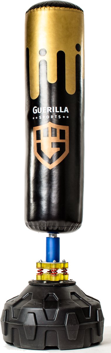 Guerilla Sports – Staande Bokszak "PRO" - Kickboks zak met stevige voet in hoogwaardige kwaliteit - Exclusief bokshandschoenen – Volwassenen - Bokspaal - Bokszakken - Boksballen