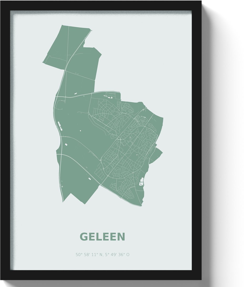 Poster Geleen A3 - 30 x 42 cm - Groen (Exclusief Lijst)