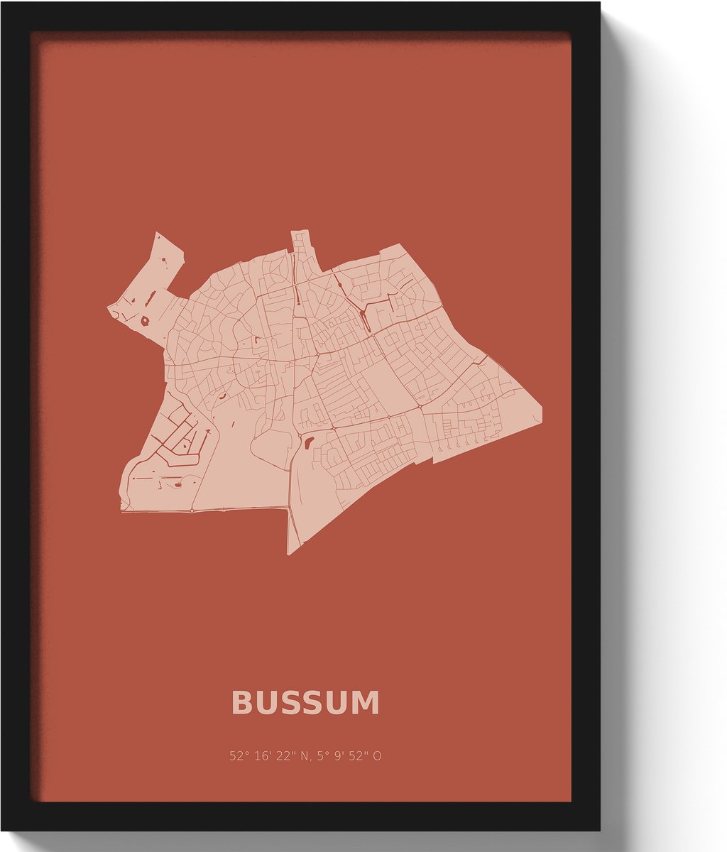 Poster Bussum A3 - 30 x 42 cm - Rood (Exclusief Lijst)