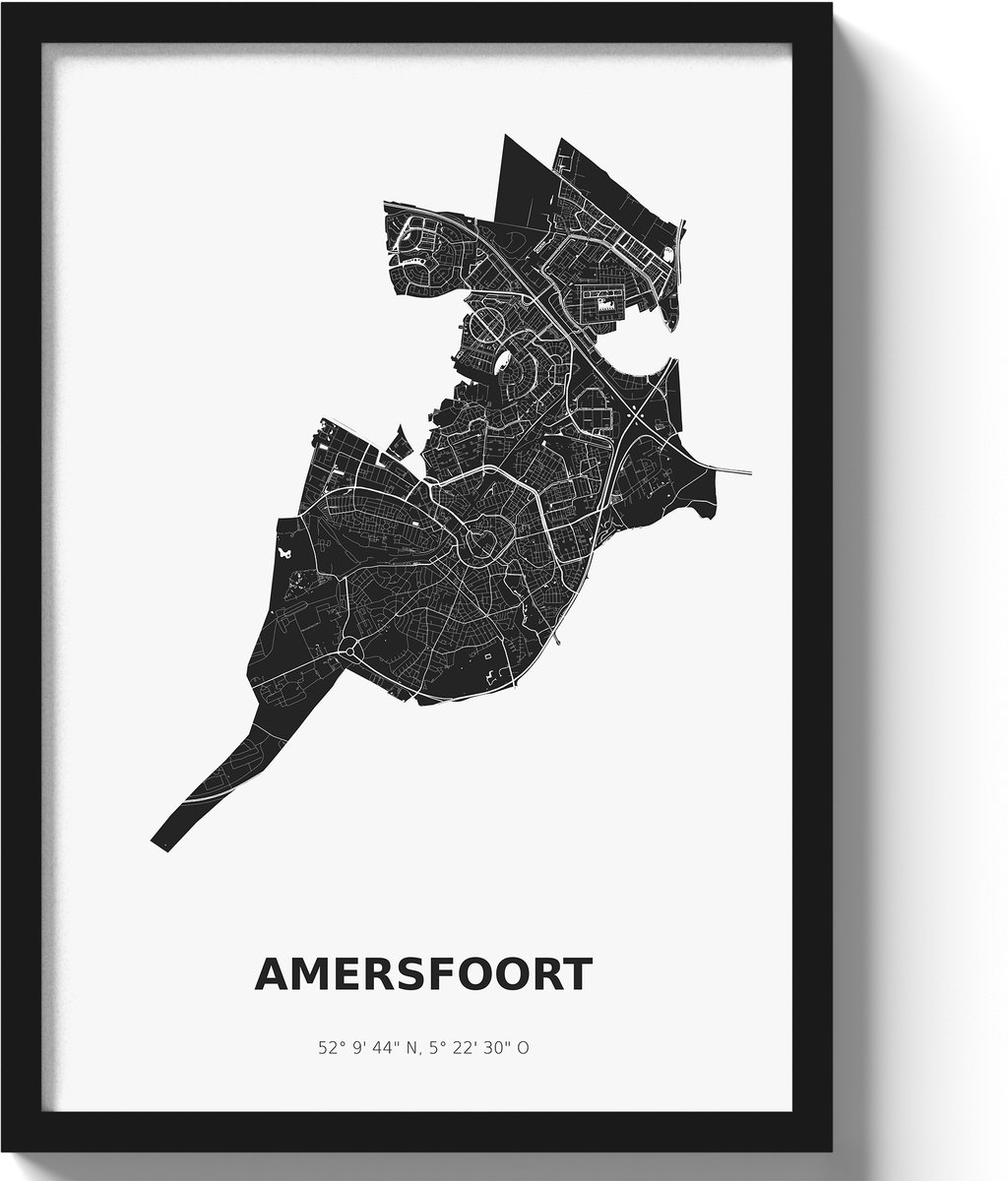 Poster Amersfoort A3 - 30 x 42 cm - Zwart/Wit (Exclusief Lijst)