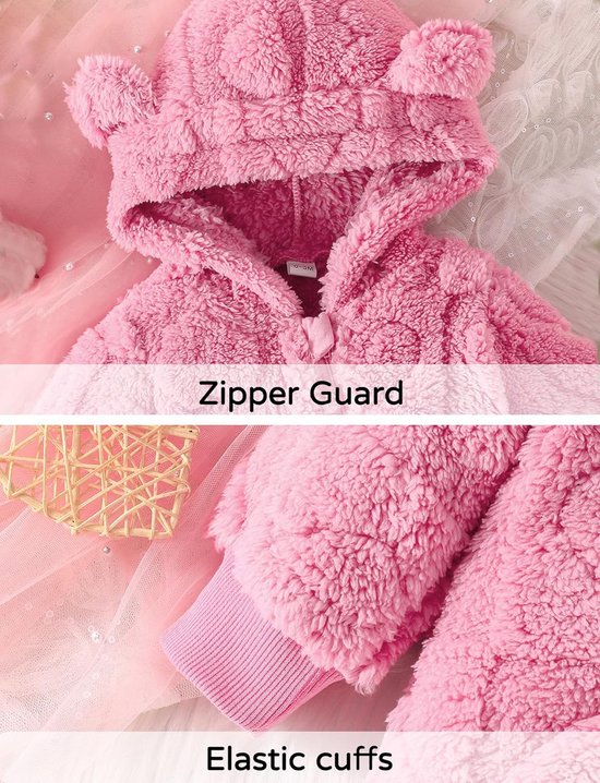 Warme Fleece Romper met Capuchon en Berenoren voor Baby's (0-18 Maanden) — afbeelding 5