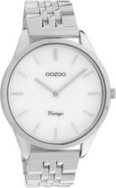 OOZOO Vintage series - Zilveren horloge met zilveren roestvrijstalen armband - C9980 - Ø38