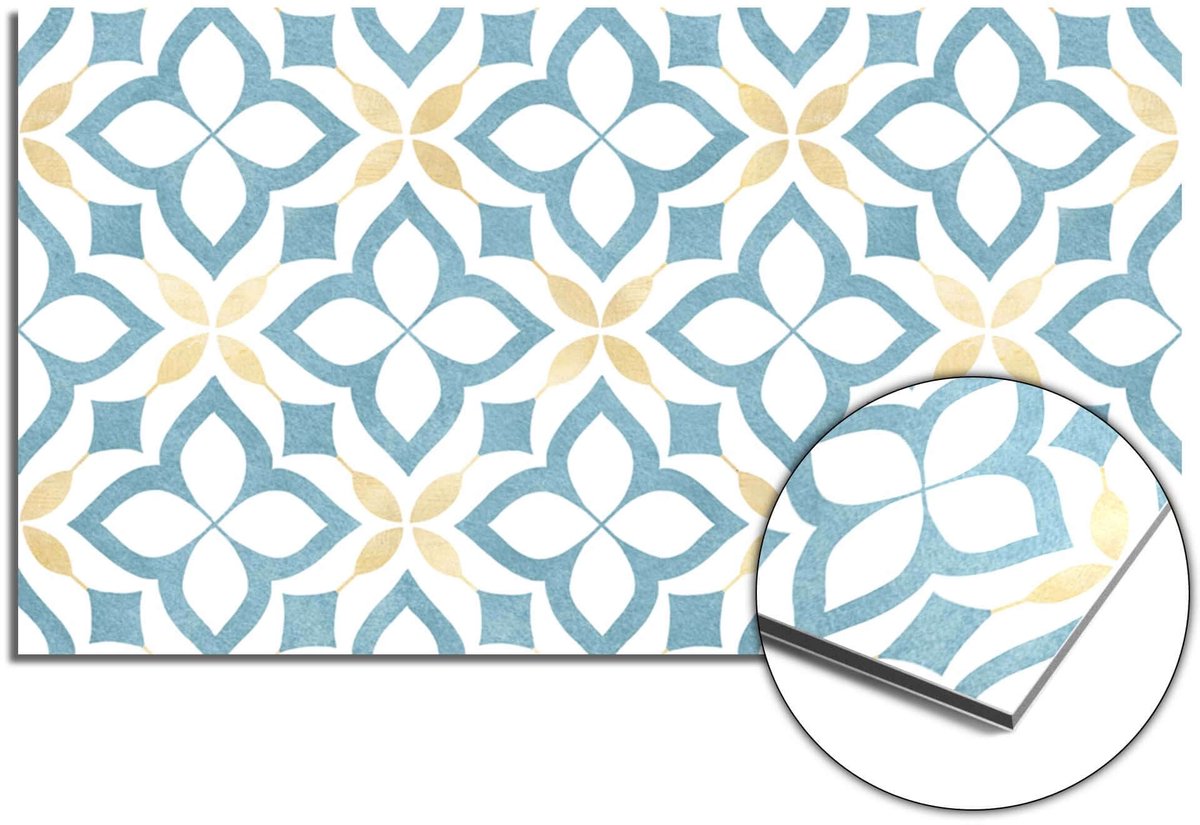 KitchenArt - Deep Floral Cross Spatscherm - 100x50 cm - Spatscherm Achterwand Keuken - Spatwand Keuken