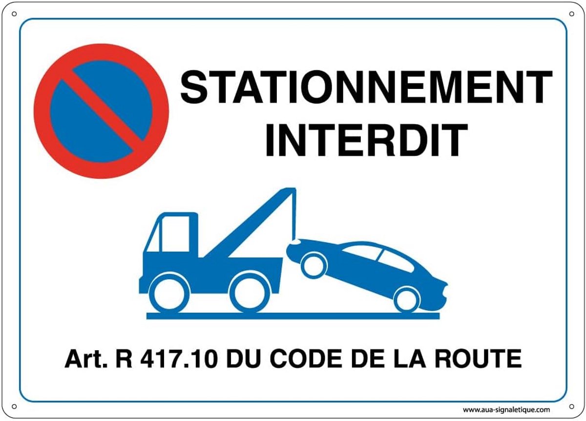 Parkeerverbod Bord Voor Invaliden - Rondom Afgeronde Hoeken - 210x150mm - 1.5mm Hard PVC