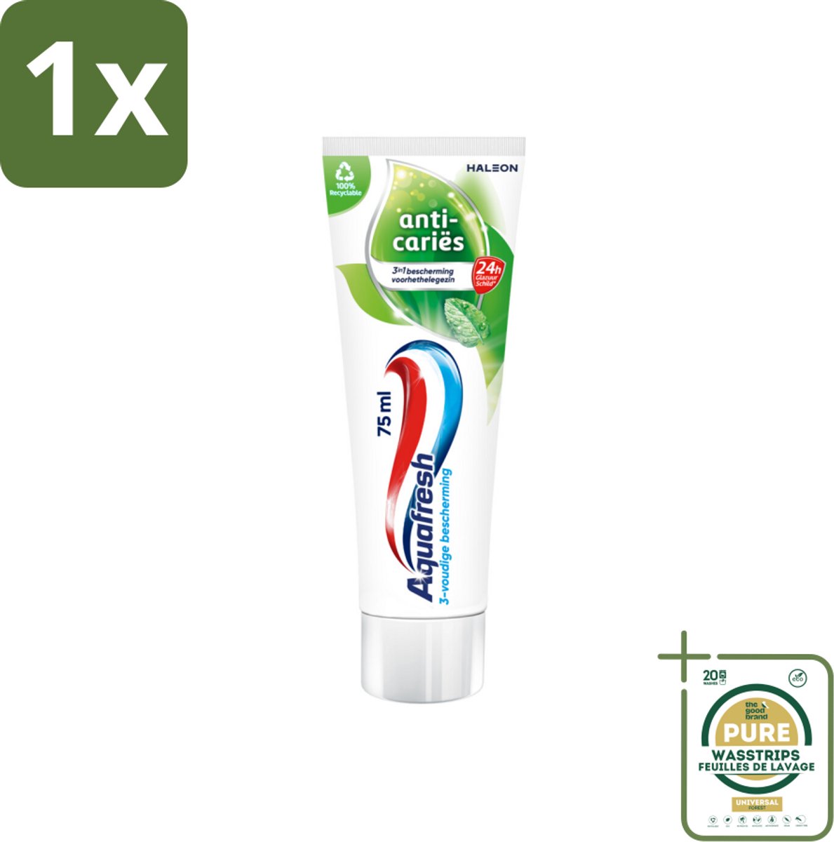 1 x Aquafresh Tandpasta Anti-Caries 75 ml- Tandpasta Anti-cariës - Gaatjes Bescherming - Fluoride Tandpasta - Suikerzuur Bescherming - Gezond Tandvlees