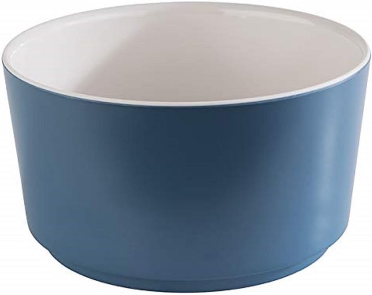 Ronde Buffetkom Melamine Wit/Blauw 13 cm 0,6 Liter voor Presentatie