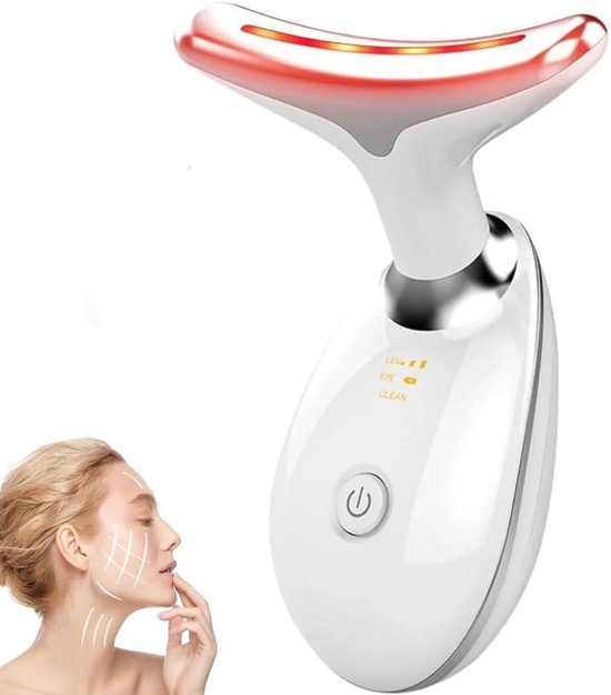 Elektrische Gezichtsmassager met 7 LED Lichttherapie - Anti-aging Huidversteviging voor Gezicht en Hals