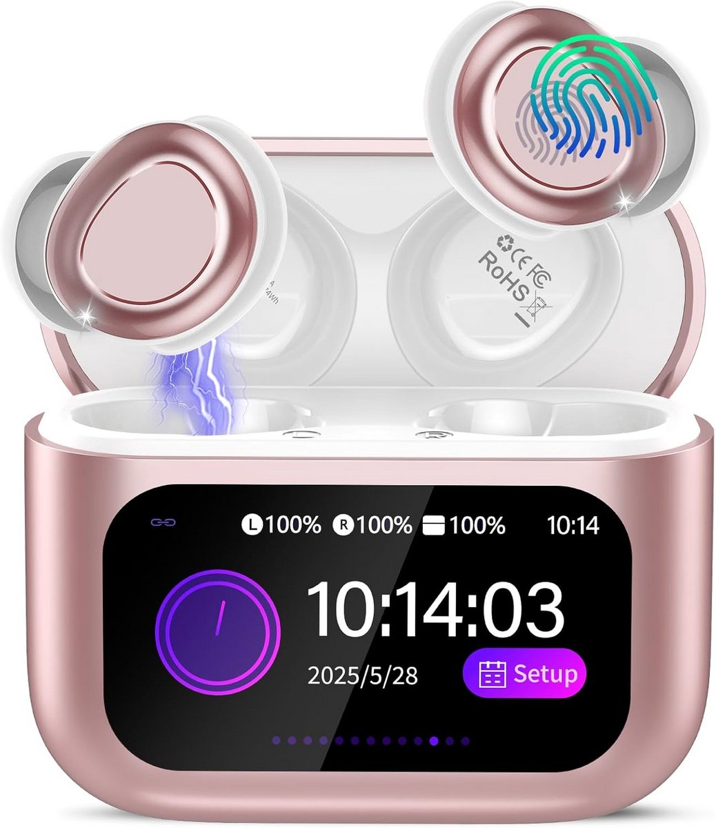 Draadloze Oordopjes met Noise Cancelling en LED Display Oplaadcase