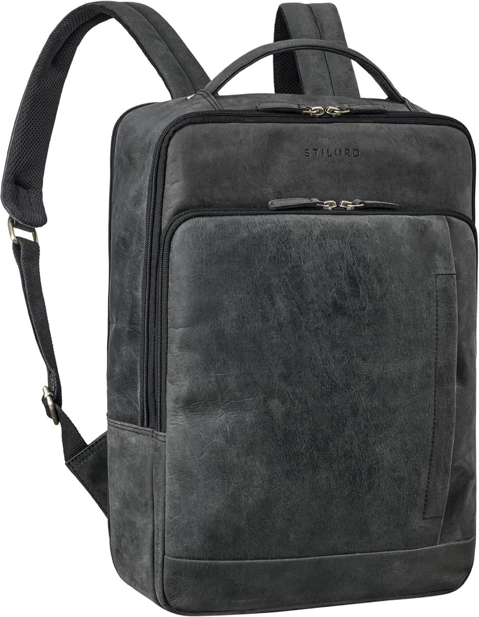 Leren Rugzak Groot Laptop 15.6-16 Inch Vintage Schooltas Mannen Vrouwen