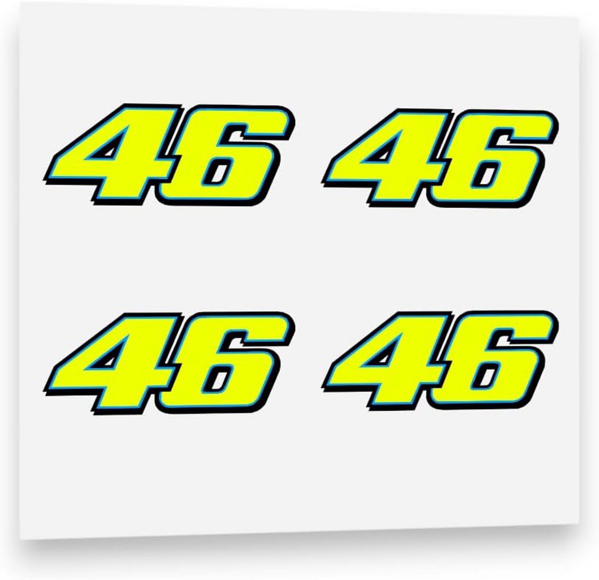 Fluorescerende Gele Sticker Nummer 46 Vinyl Decal - Weerbestendig