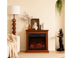 HOMAVO 18'' Elektrische Sfeerhaard met Meubel - 900/1800W Elektrische Haard met Verwarming -…
