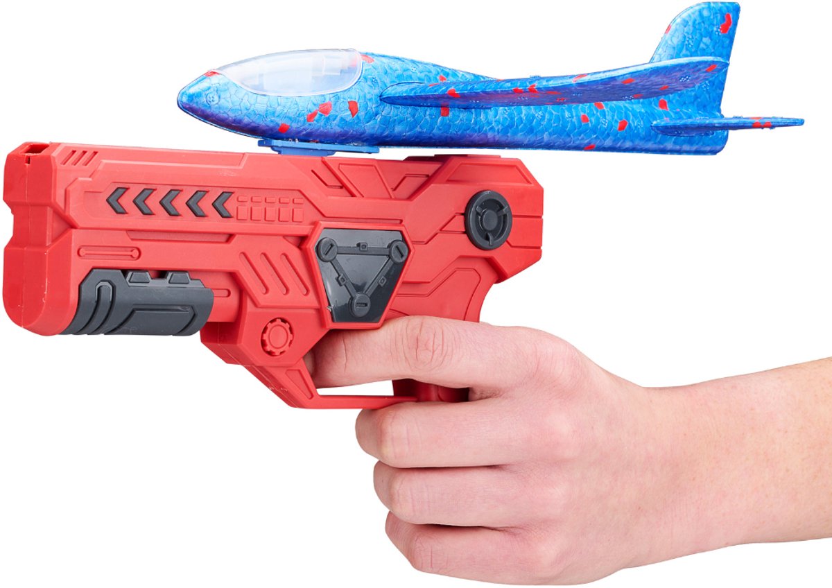 Eddy Toys glider gun 2-in-1 - pistool met zweefvliegtuig - launcher speelgoed met glider vliegtuig - speelgoed vliegtuig met lanceerpistool - 1 willekeurige kleur
