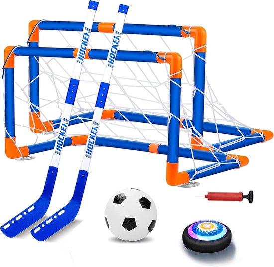 Air Power Football - Hover Football 3-in-1 Hockey Toy Set - Simulated Hockey Game - Indoor en Outdoor Hockey Speelgoed - Geschikt voor Kinderen Jongens Meisjes 3-12 Jaar Oud