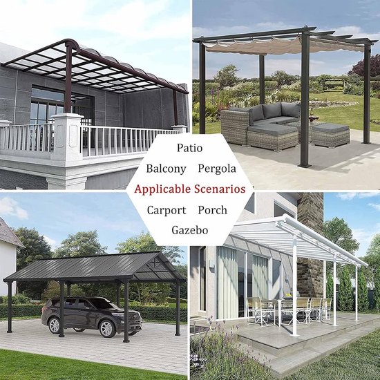 JIwqDY Outdoor Wetterfeste Vorhänge mit Reißverschlusstür Pergola