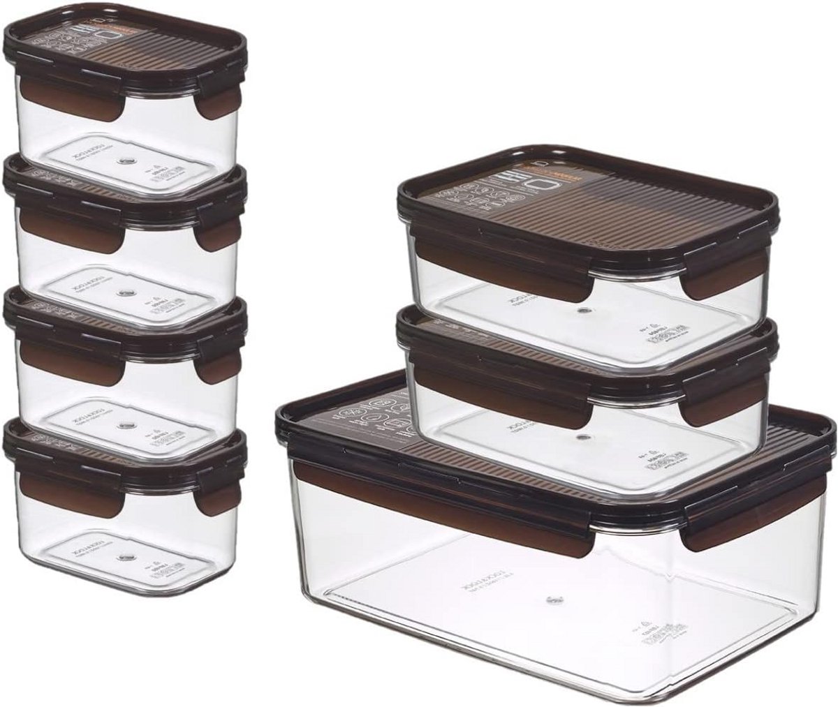 Set van 7 Luchtdichte Opslagboxen Bisfree BPA-Vrij voor Koelkast en Vriezer