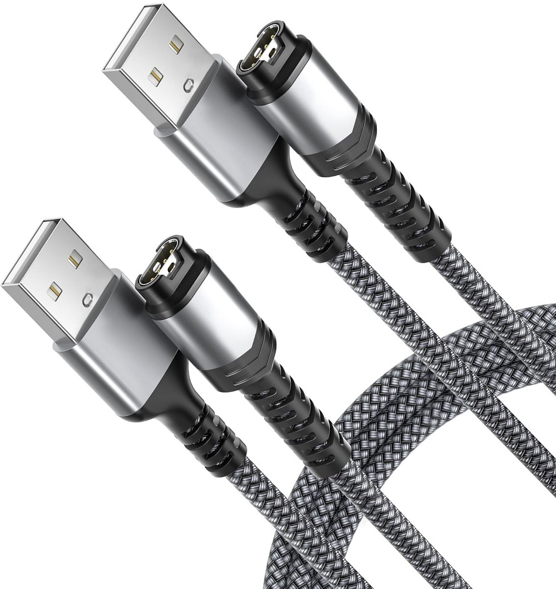 2-Pack USB Oplaadkabels voor GPS Smartwatches, 1.2m Universele Oplader Kabel