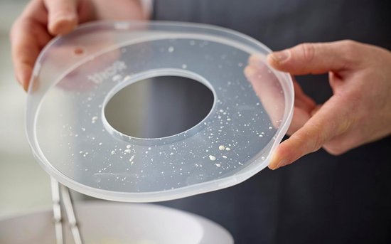 Universeel Anti-Spat Deksel voor Mengkom - Transparant met Mixeropening — afbeelding 2