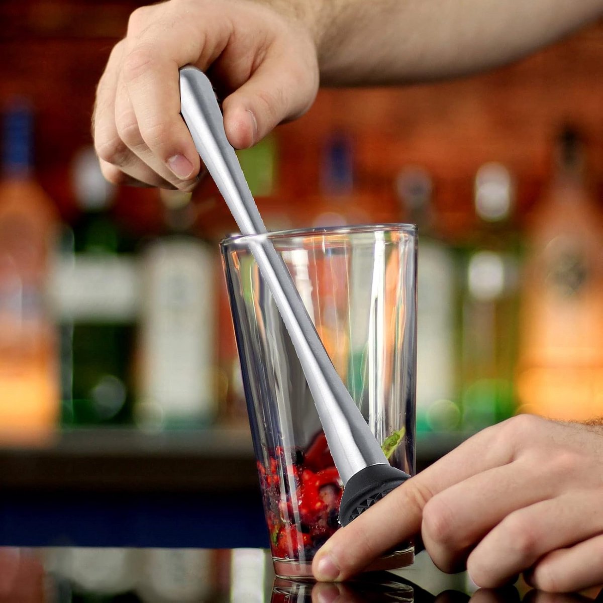Cocktail Muddler RVS Lange Bar Tool voor Mojito en Fruit Mixen
