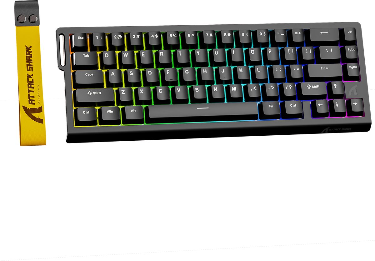 Bol.com ATTACK SHARK X68HE - Magnetic Switch Wired Gaming Toetsenbord - 66keys - RGB - Side Printed PBT Keycaps - Decorative Lan... aanbieding
