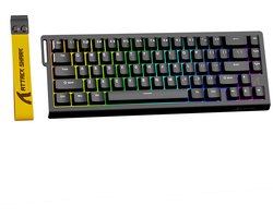 ATTACK SHARK X68HE - Magnetic Switch Wired Gaming Toetsenbord - 66keys - RGB - Side Printed PBT Keycaps - Decorative Lanyard - 8Khz - 0.01mmRT - 0.125ms - Zwart