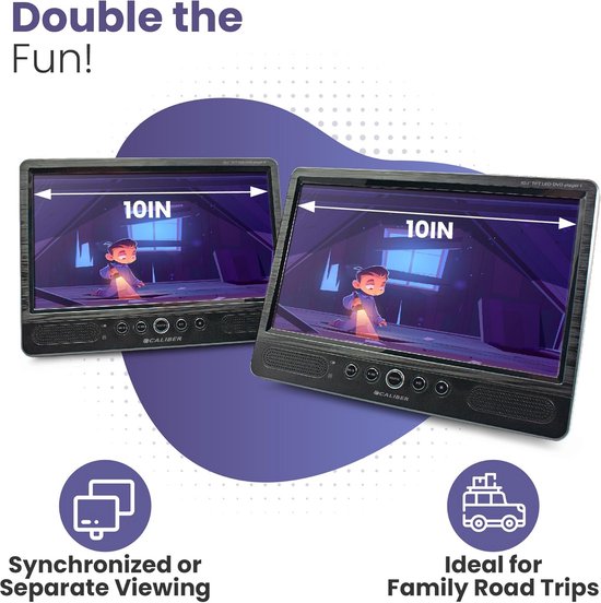 Draagbare DVD Speler Set met 2x 9 Inch Schermen voor in de Auto — afbeelding 4